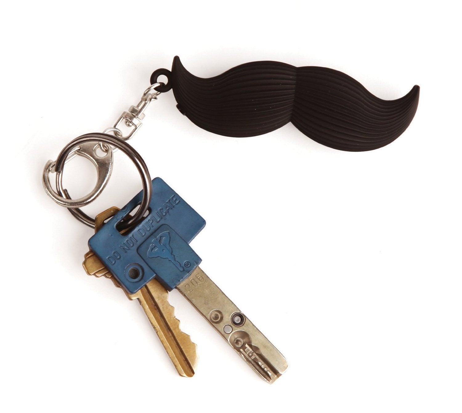Kikkerland Mustache Keychain - Fun Novelty Keyring for Keys, Wallets & Gifts - Perfect for Parties, Gag Gifts & Everyday Use