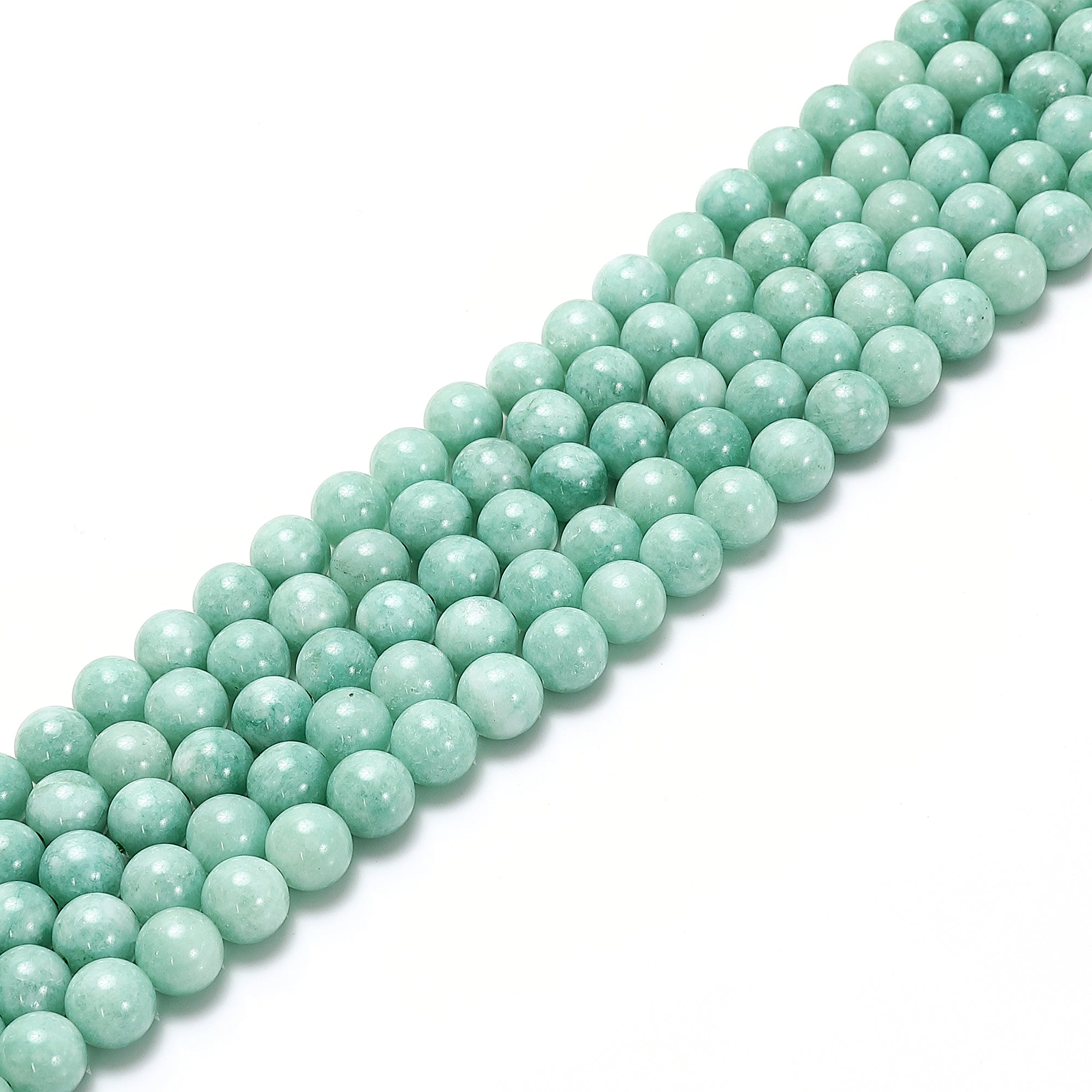 Natural Cloudy Emerald Green Dyed Jade Smooth Round Beads 6mm 8mm 10mm 15.5 Inch Strand for Jewelry Making, DIY Bracelets & Necklaces - Perfect for Beading Crafts, Gift Making and Spiritual Healing
