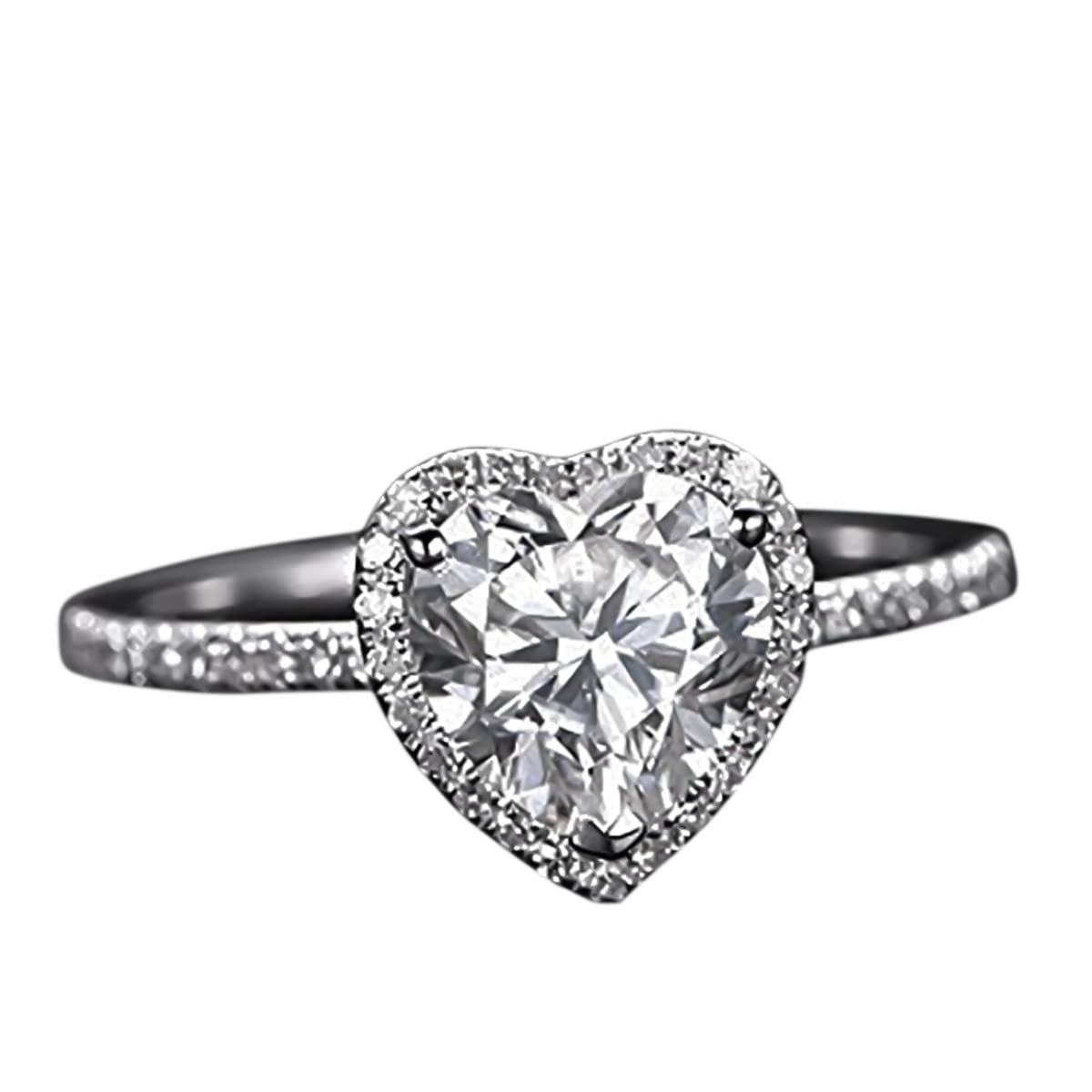 1.50 Carat Halo Moissanite Engagement Ring for Women - Semi-Eternity Wedding Band, Durable & Sparkling Lab-Created Diamond Alternative - Perfect for Proposals, Anniversaries & Special Occasions