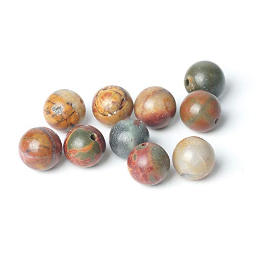 100Pcs 6mm Natural Picasso Stone Beads - Smooth Round Loose Gemstone Beads with 1mm Hole for DIY Jewelry Making (Bracelets, Necklaces, Earrings) - Energy Healing Stones for Meditation & Spiritual Crafts