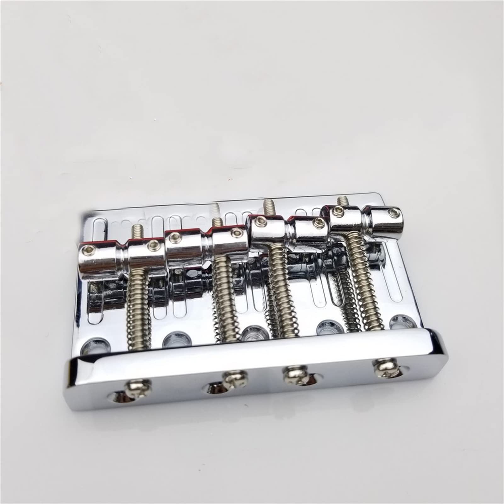 4 Strings Chrome Silver Electric Bass Bridge Tailpiece - 19mm String Spacing for Enhanced Playability - Perfect for Rock, Jazz & Studio Recording