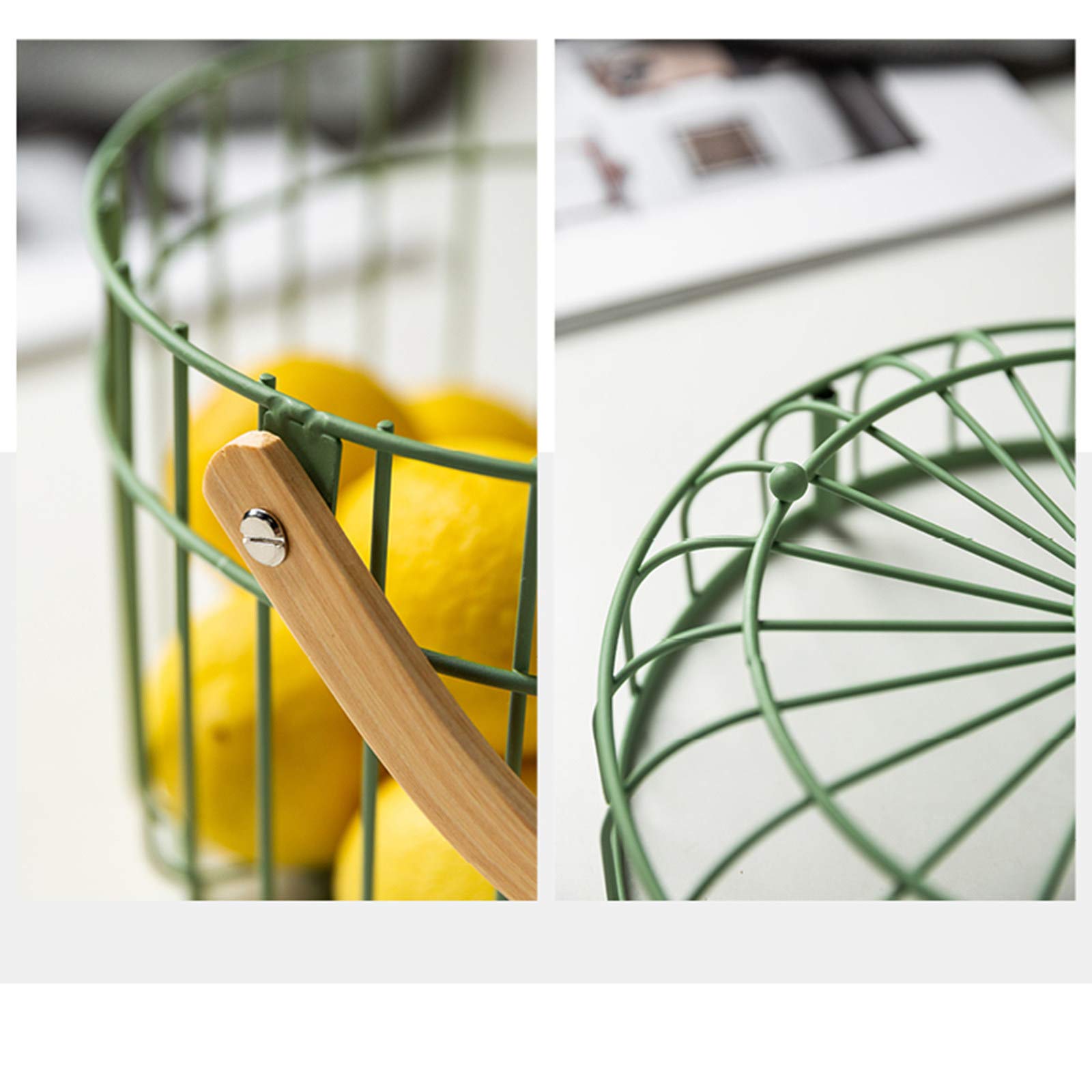 2-Tier Green Detachable Fruit Bowl with Banana Hanger - Multi-Purpose Kitchen Counter Organizer for Bananas, Bread, Vegetables - Perfect for Small Spaces & Healthy Snacking