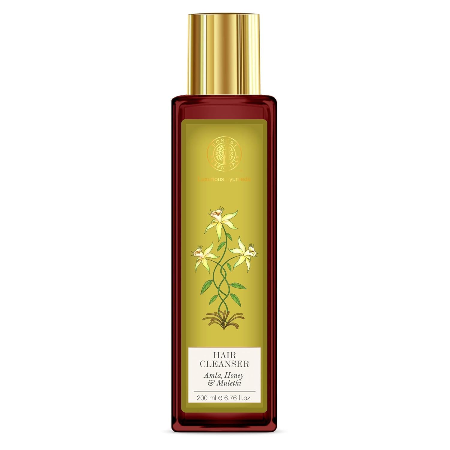 Forest Essentials Hair Cleanser with Amla, Honey & Mulethi - 200ml Shampoo & Conditioner Combo for Dry & Damaged Hair - Natural Ayurvedic Hair Care for Daily Use at Home or Travel