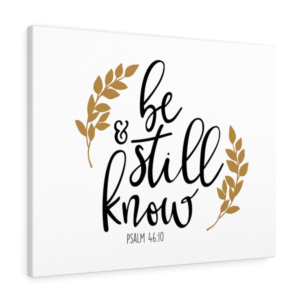 Be Still & Know Psalm 46:10 Christian Wall Art - Bible Verse Print Ready to Hang - Inspirational Scripture Home Decor for Living Room, Bedroom & Office
