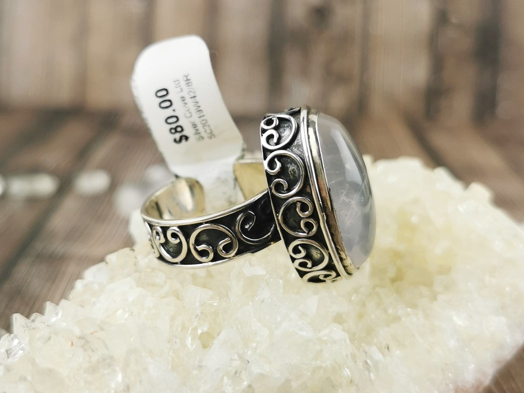 Chunky Rose Quartz Ring for Women - Size 7.5 - Healing Crystal Jewelry for Love & Positive Energy - Perfect for Meditation, Gifts & Everyday Wear
