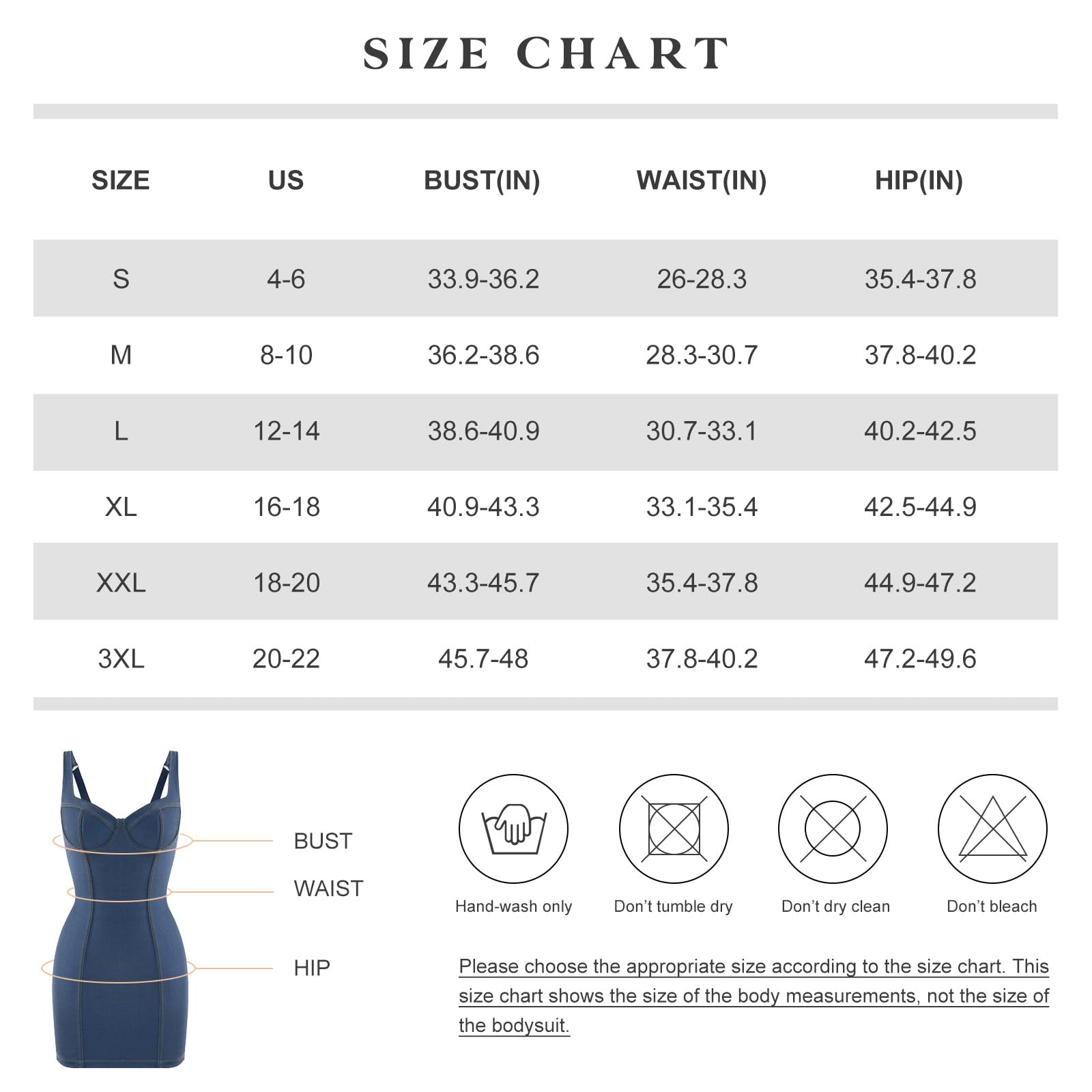 Popilush Shapewear Denim Dress - Sleeveless Bodycon Jean Dress with Built-in Shapewear for Women | Perfect for Cocktail Parties, Concerts & Night Out