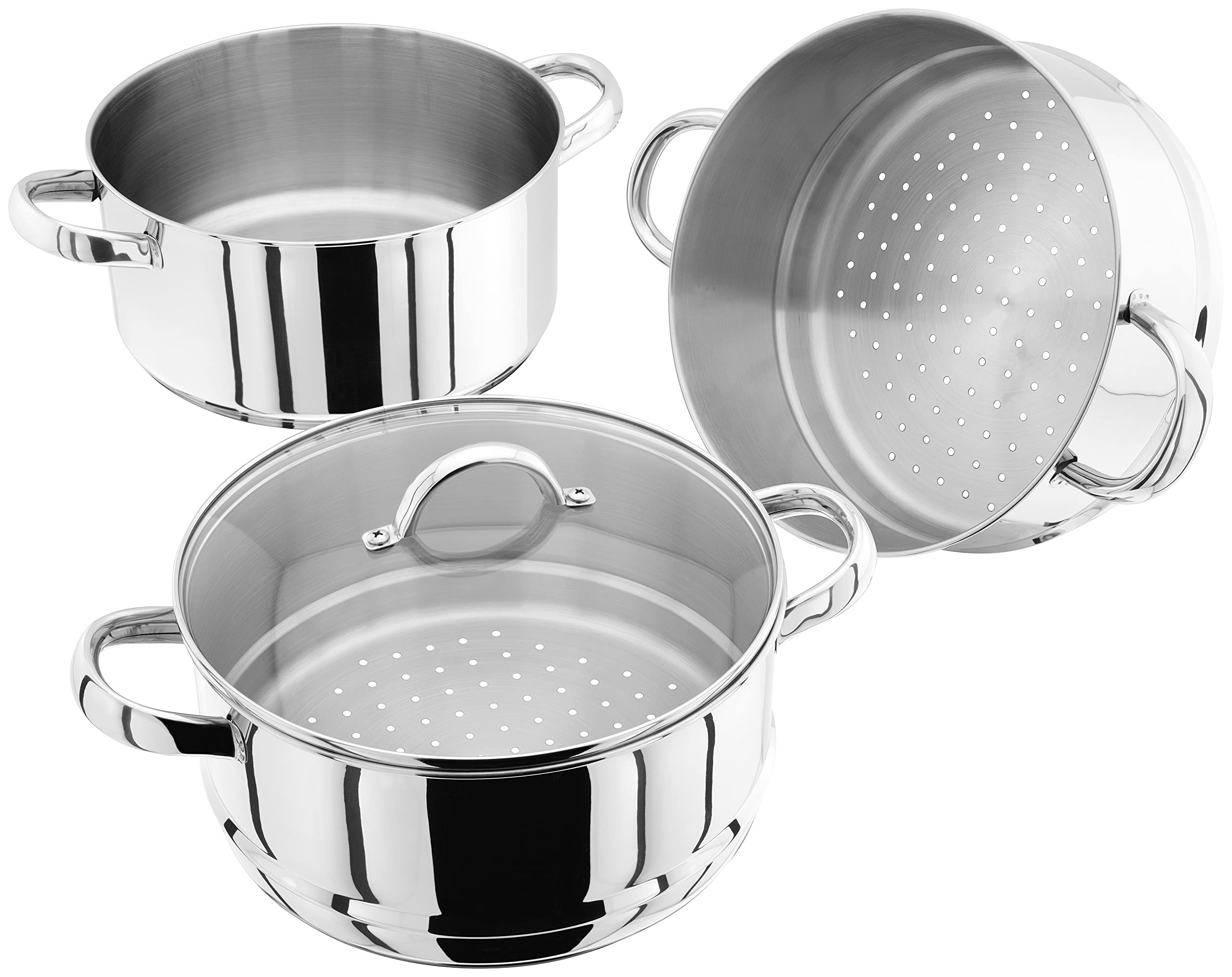 Judge JX05 Stainless Steel 3-Tier Food Steamer Set - 9.5