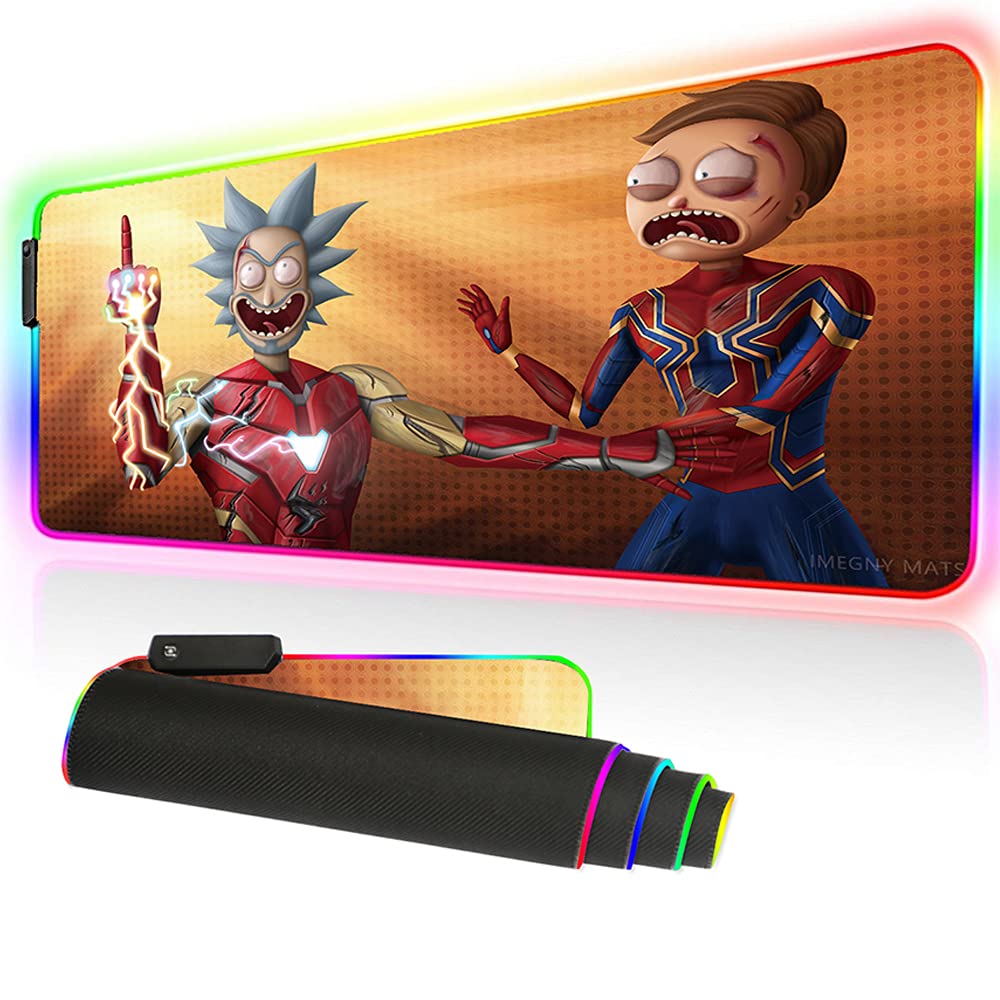 RGB Gaming Mouse Pad - 35.4x15.7 Inch LED Glowing Mouse Mat with Non-Slip Rubber Base | Water-Resistant Soft Surface for Computer Keyboard & Mice | Perfect for Gaming Setup, Office Work & Home PC Use
