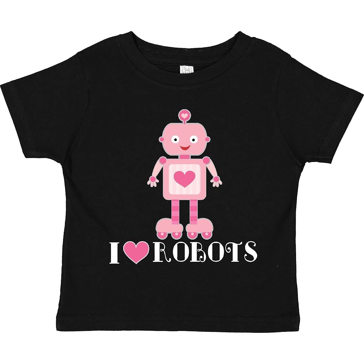 Inktastic Robotics I Love Robots Toddler T-Shirt for Girls - Cute Robot Graphic Tee for Toddler Girls, STEM Learning, Science Enthusiasts & Robot Lovers - Perfect for Playdates, Preschool & Science Themed Parties