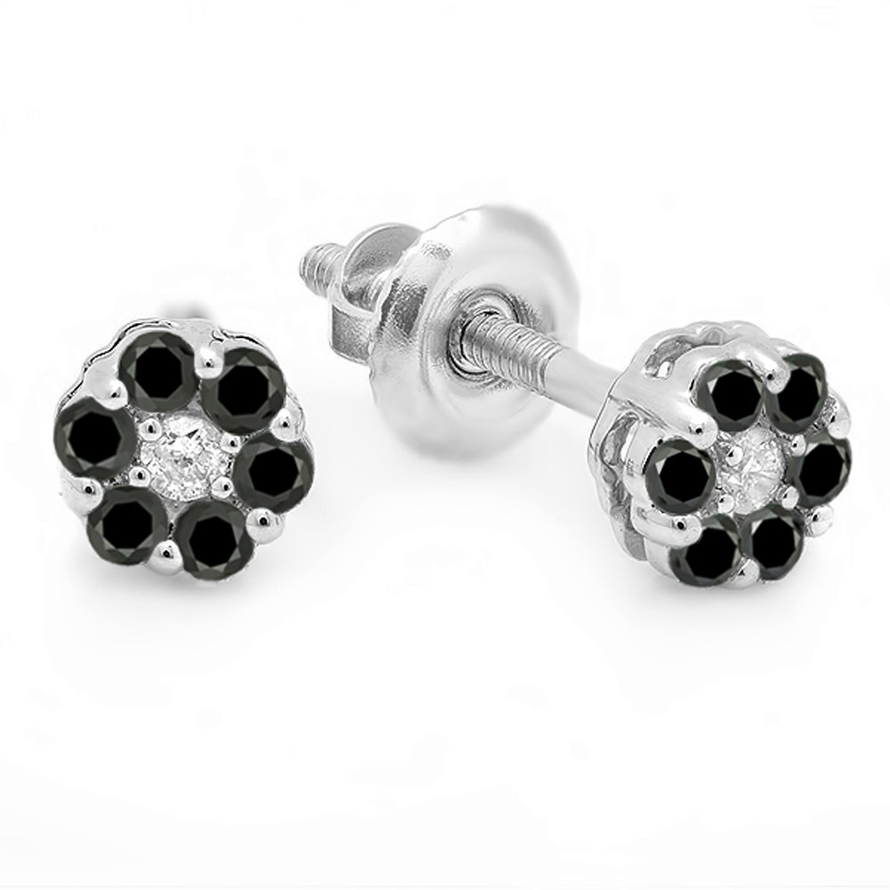 Dazzlingrock 10K Solid White Gold Women's Cluster Flower Earrings | Elegant Floral Design for Weddings, Parties & Everyday Wear
