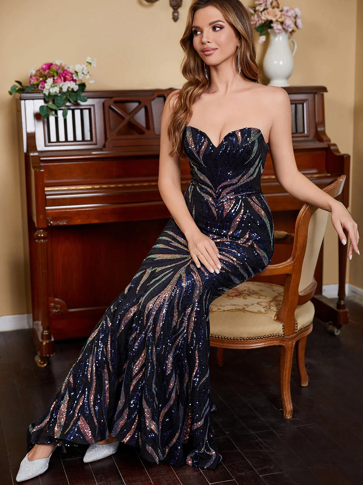 Elegant Mermaid Prom Dresses for Women - Long Sparkly Sequin Formal Evening Gowns with Zip, Perfect for Homecoming, Cocktail Parties, Weddings & Special Occasions