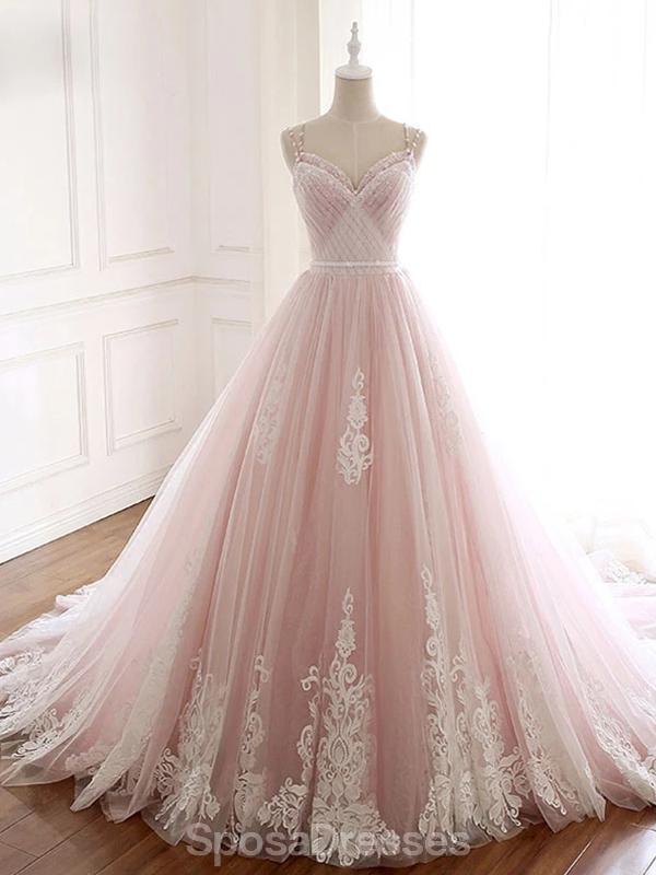 Elegant Pale Pink Lace Beaded A-Line Long Evening Prom Dress for Women - Perfect for Formal Dances, Weddings & Special Occasions | Style 12209