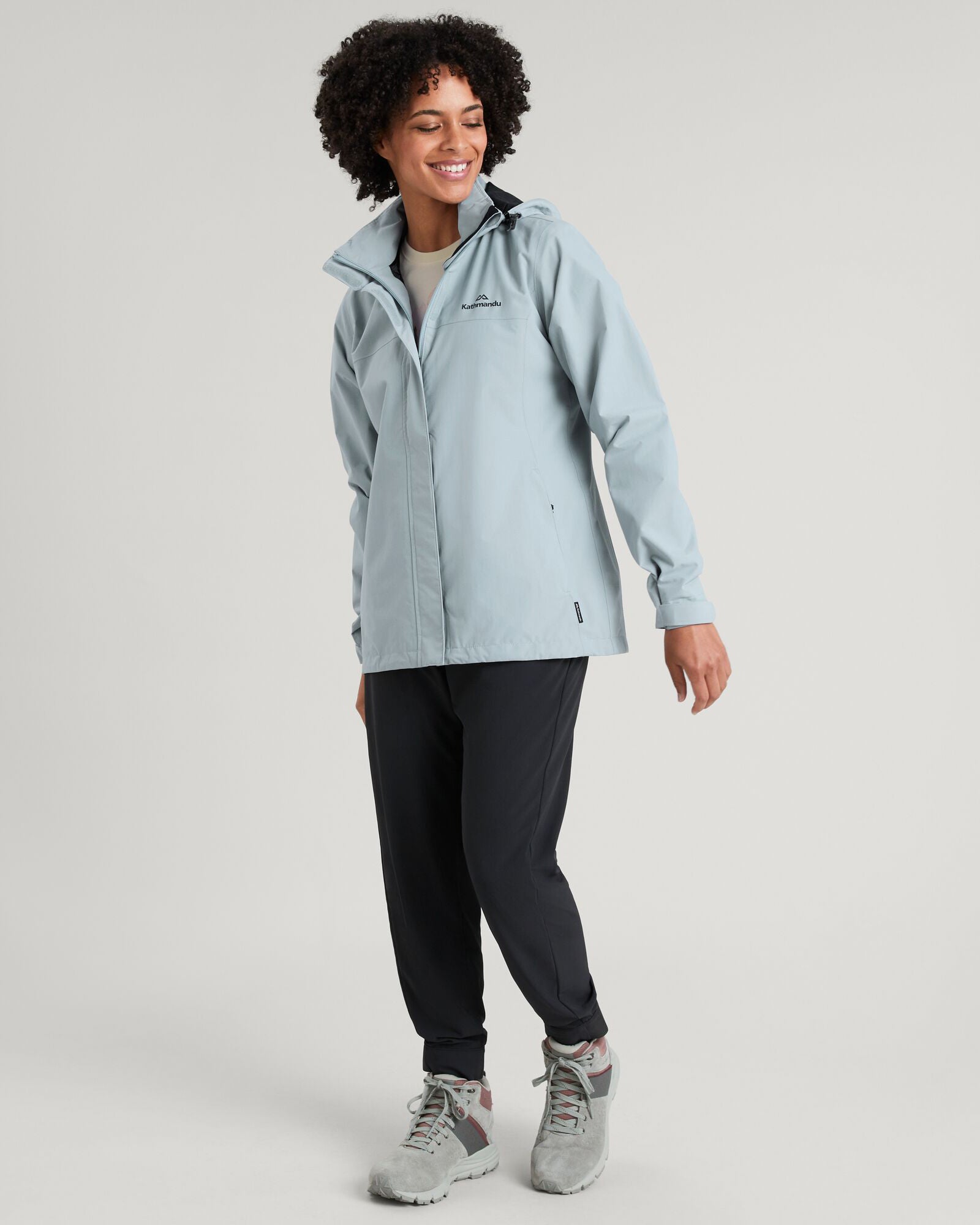 Waterproof Andulo 2-Layer Women's Rain Jacket with Ripple Design - Lightweight Windbreaker for Hiking, Commuting & Outdoor Activities