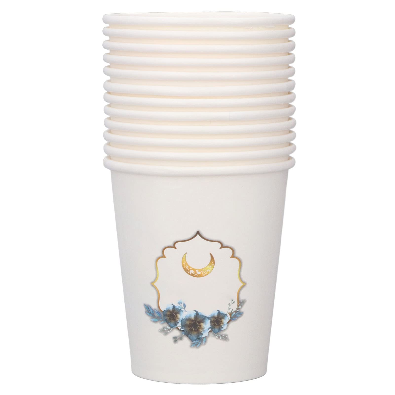 Qinlorgo Small Sturdy Exquisite Paper Cups - Premium Disposable Cups for Coffee & Tea - Ideal for Parties, Office, Restaurants & Eid Mubarak Celebrations