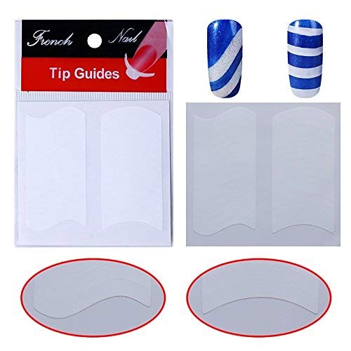 SENECIO DIY French Tip Nail Art Guide - Curve Form Fringe Sticker Stencil for Manicure Decorations (Style-3) | Perfect for Home Salon, Nail Parties & Professional Nail Art Designs