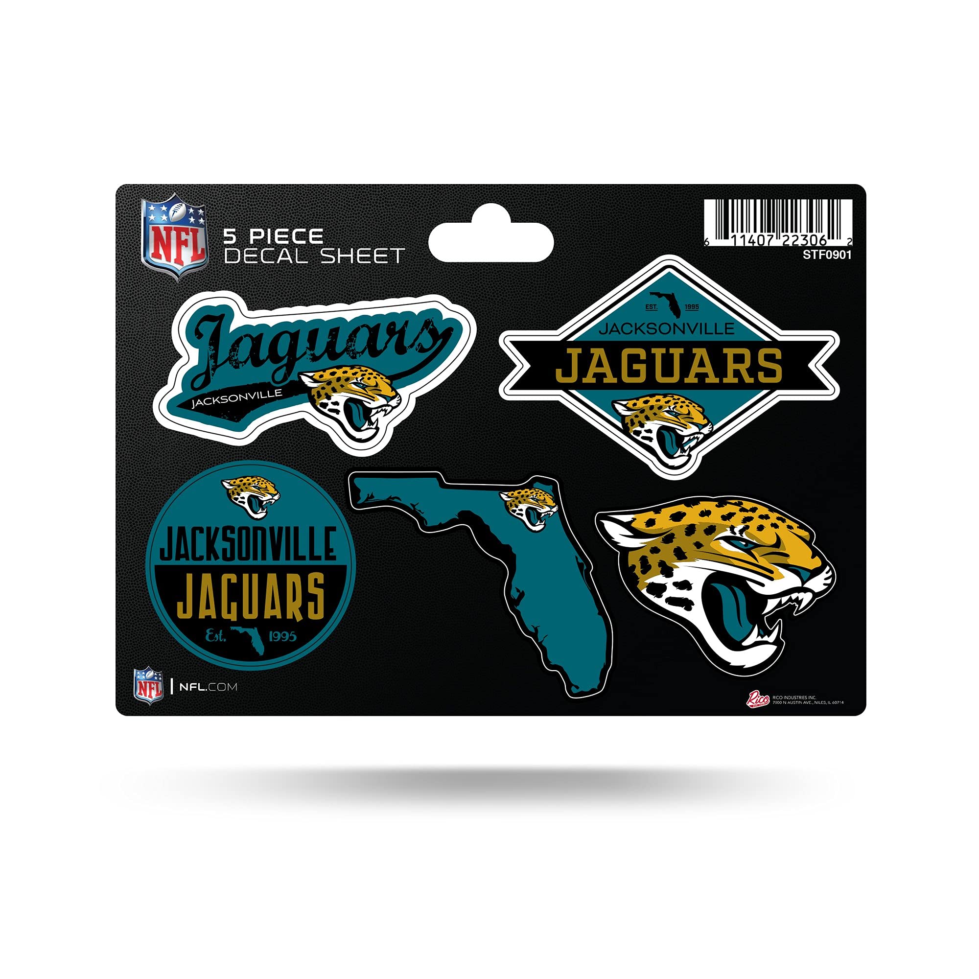 Official NFL Team Stickers - 5-Piece Sheet Set for Fans, Collectors & Scrapbooking | Perfect for Laptops, Water Bottles, Notebooks & Sports Memorabilia Display