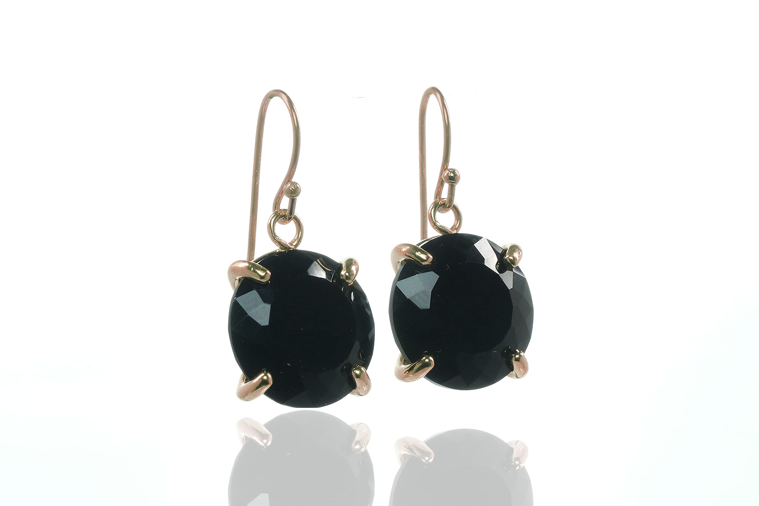 Black Onyx Dangling Earrings for Women - Bold Anemone Jewelry Statement Earrings with Gift Box | Fashion Gemstone Earrings, Custom Crystal Jewelry Gift for Her | Perfect for Parties, Weddings & Special Occasions