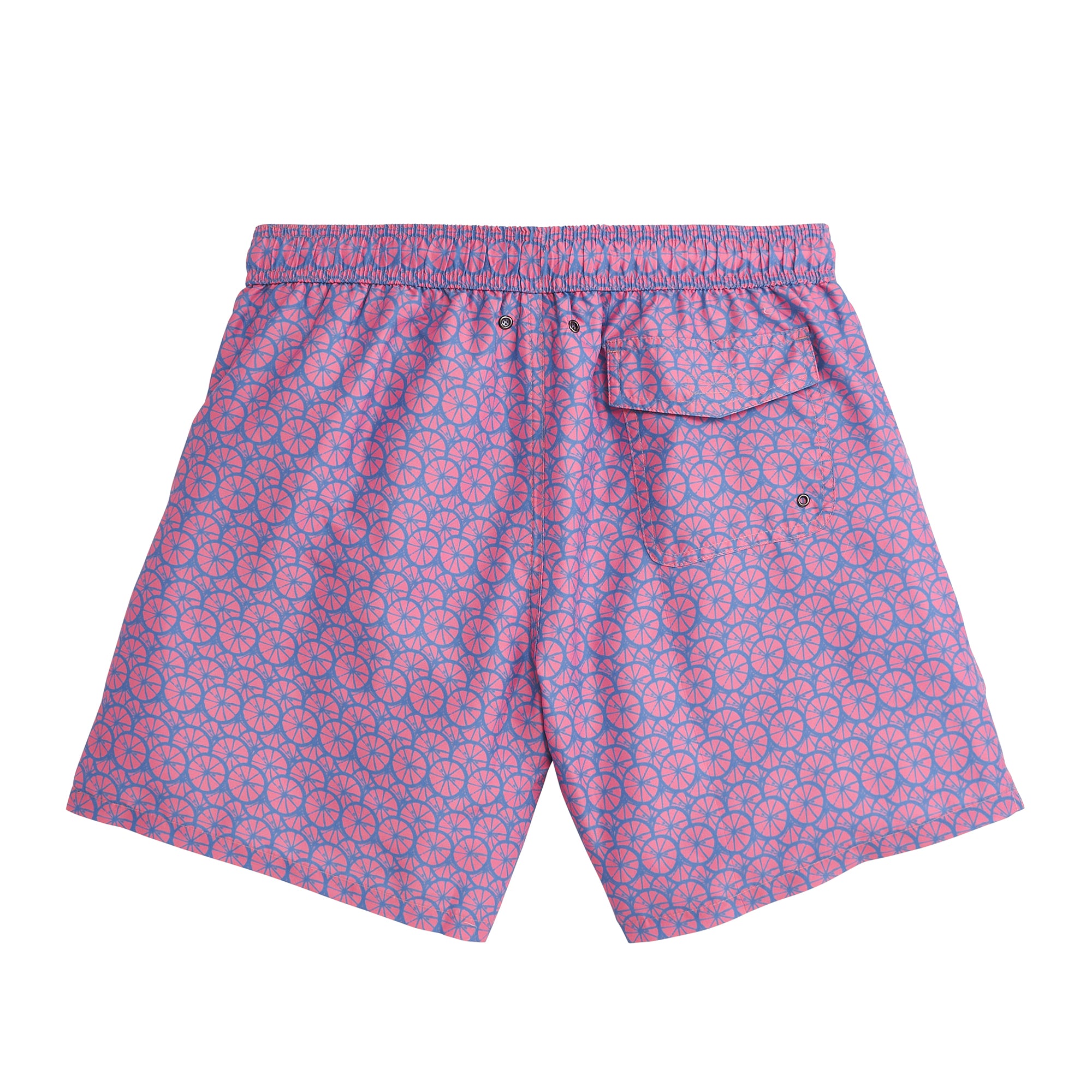 Slice Swim Trunks for Men - Flamingo Plume Print Quick Dry Beach Shorts | Perfect for Pool, Vacation & Summer Water Activities