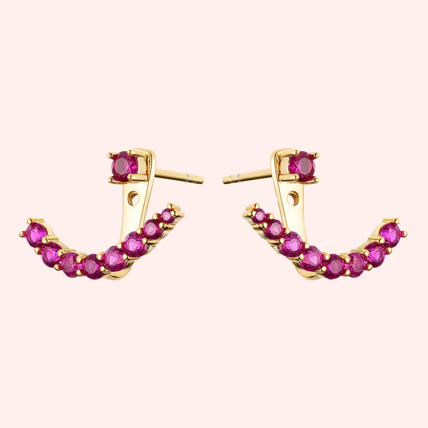 Crescent Ruby Jewelry - Elegant Ruby Pendant Necklace for Women | Perfect for Weddings, Anniversaries & Special Occasions