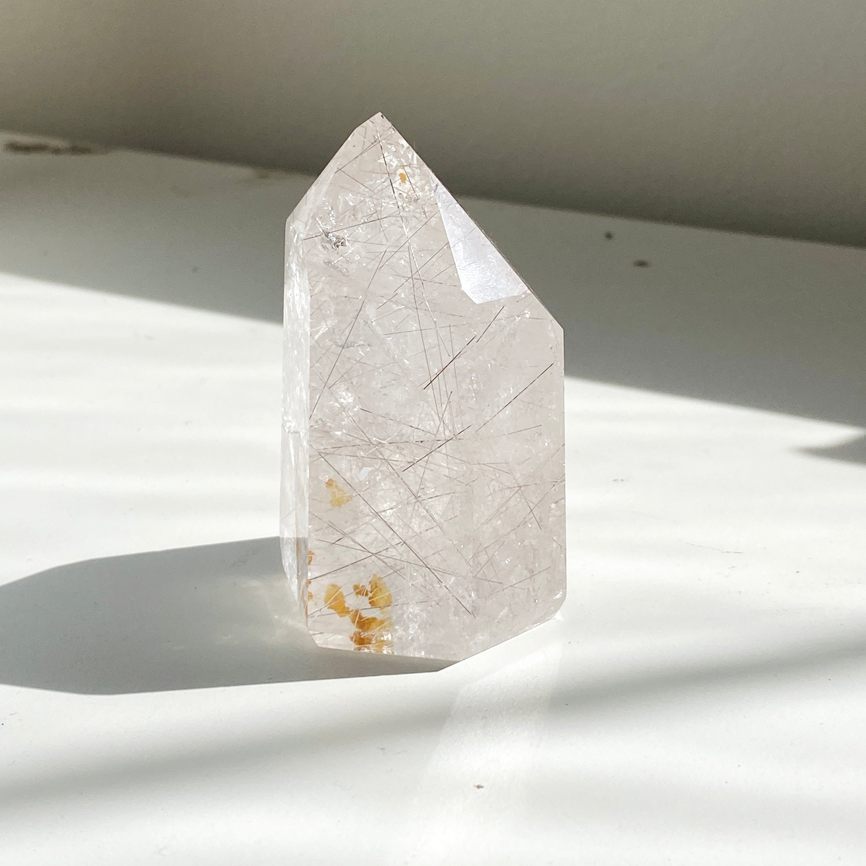 Natural Rutilated Quartz Point - Healing Crystal for Meditation, Energy Work & Spiritual Growth - Perfect for Home Decor, Yoga & Reiki