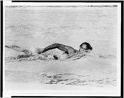 Duke Kahanamoku Swimming in Los Angeles - 1932 Olympics Comeback Training - Vintage Sports Photography - Perfect for Surfing History Displays & Olympic Memorabilia Collections