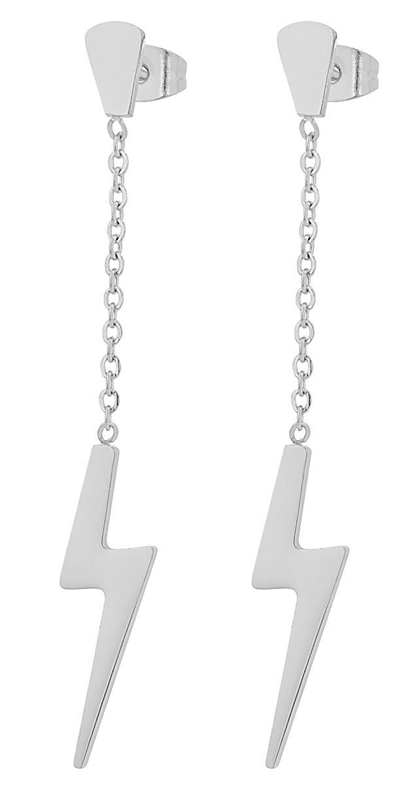 Edforce Stainless Steel Women's Lightning Bolt Dangle Earrings - 60mm/2.4in Hypoallergenic Fashion Jewelry for Parties, Gifts & Everyday Wear