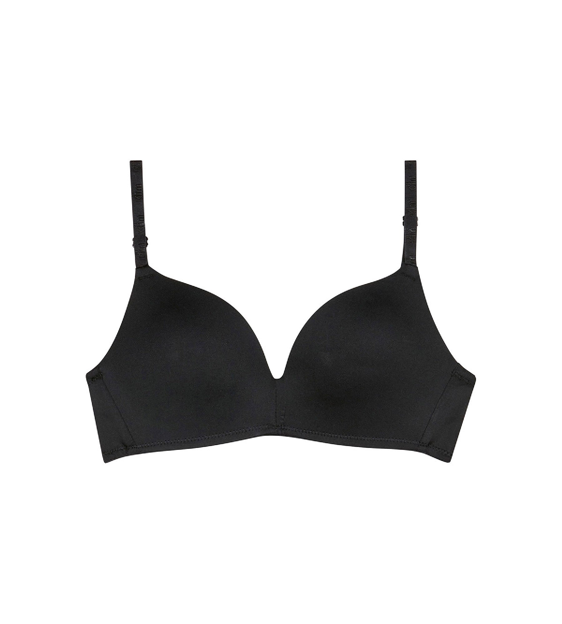 Black Triangle Padded Bra for Women - Dim Invisible Comfortable Underwire Lingerie | Perfect for Everyday Wear, Yoga, and Lounge