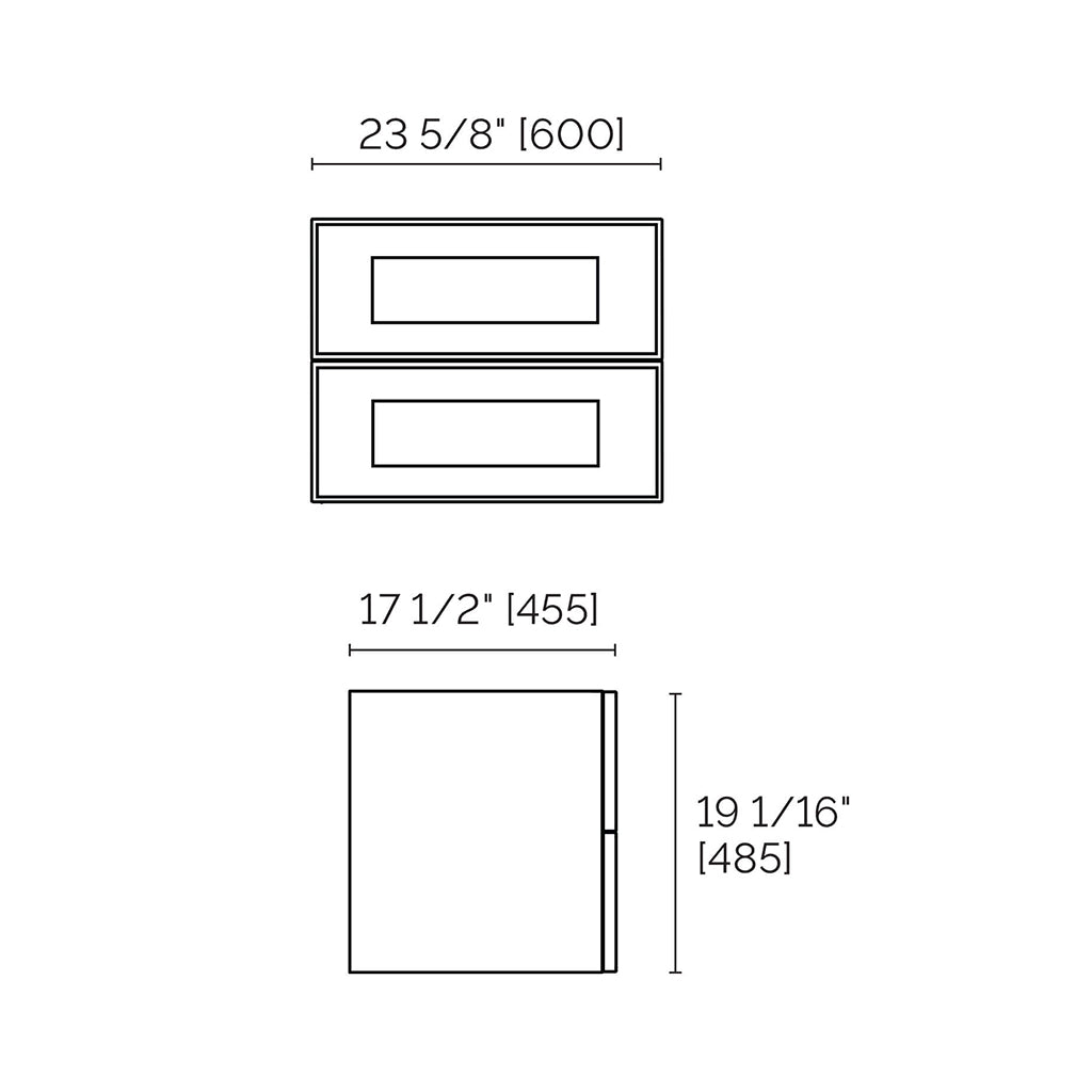 Deville 2 Drawers Wall Mount Bathroom Vanity - 24