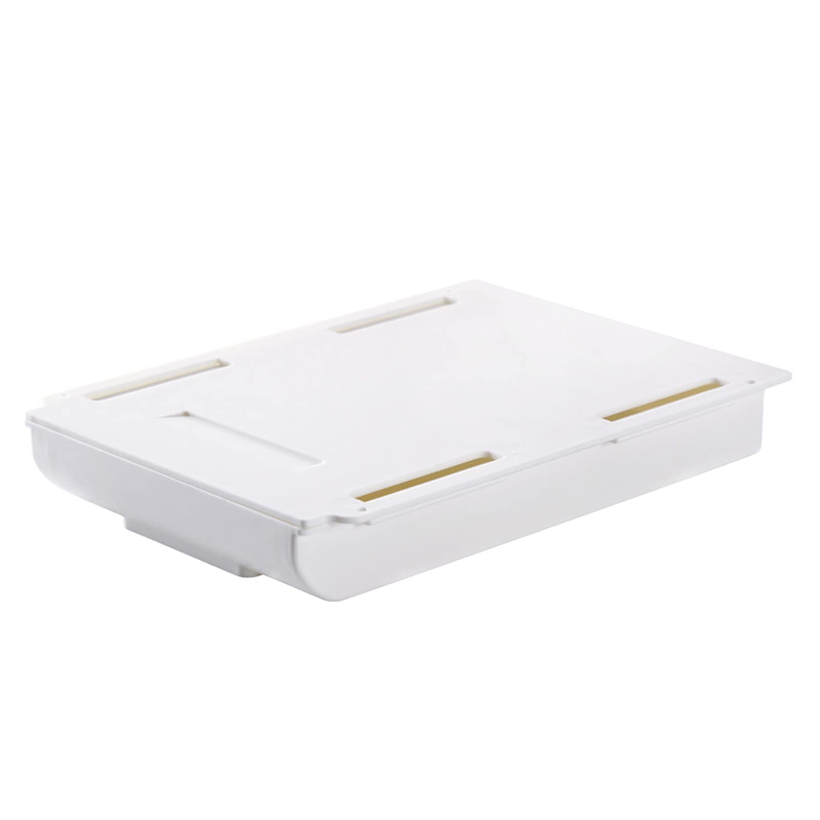 Nautance Self-Adhesive Under Desk Drawer Organizer - White Storage Box for Pens, Pencils & Office Supplies | Perfect for Home, Office & School Workspace Organization
