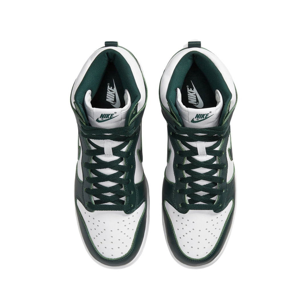 Nike Dunk High Spartan Green White Sneakers - Men's Basketball Shoes for Streetwear & Casual Style | Perfect for Urban Fashion & Everyday Wear