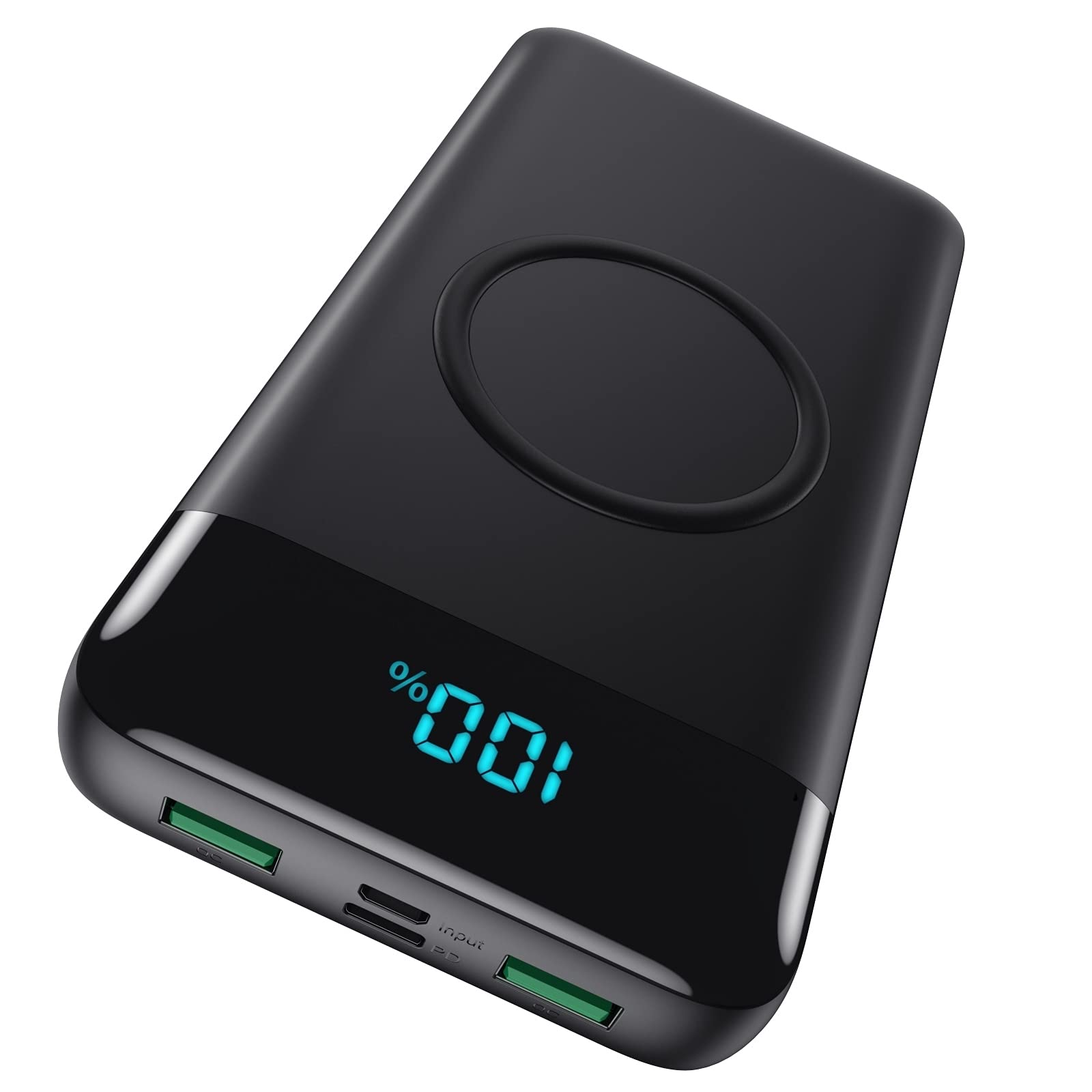 30,800mAh Wireless Portable Charger with 15W Wireless & 25W PD QC4.0 Fast Charging | Smart LCD Display USB-C Power Bank | 4 Output External Battery Pack for iPhone 16/15/14/13, Samsung Galaxy | Perfect for Travel, Camping, and Emergency Power Backup