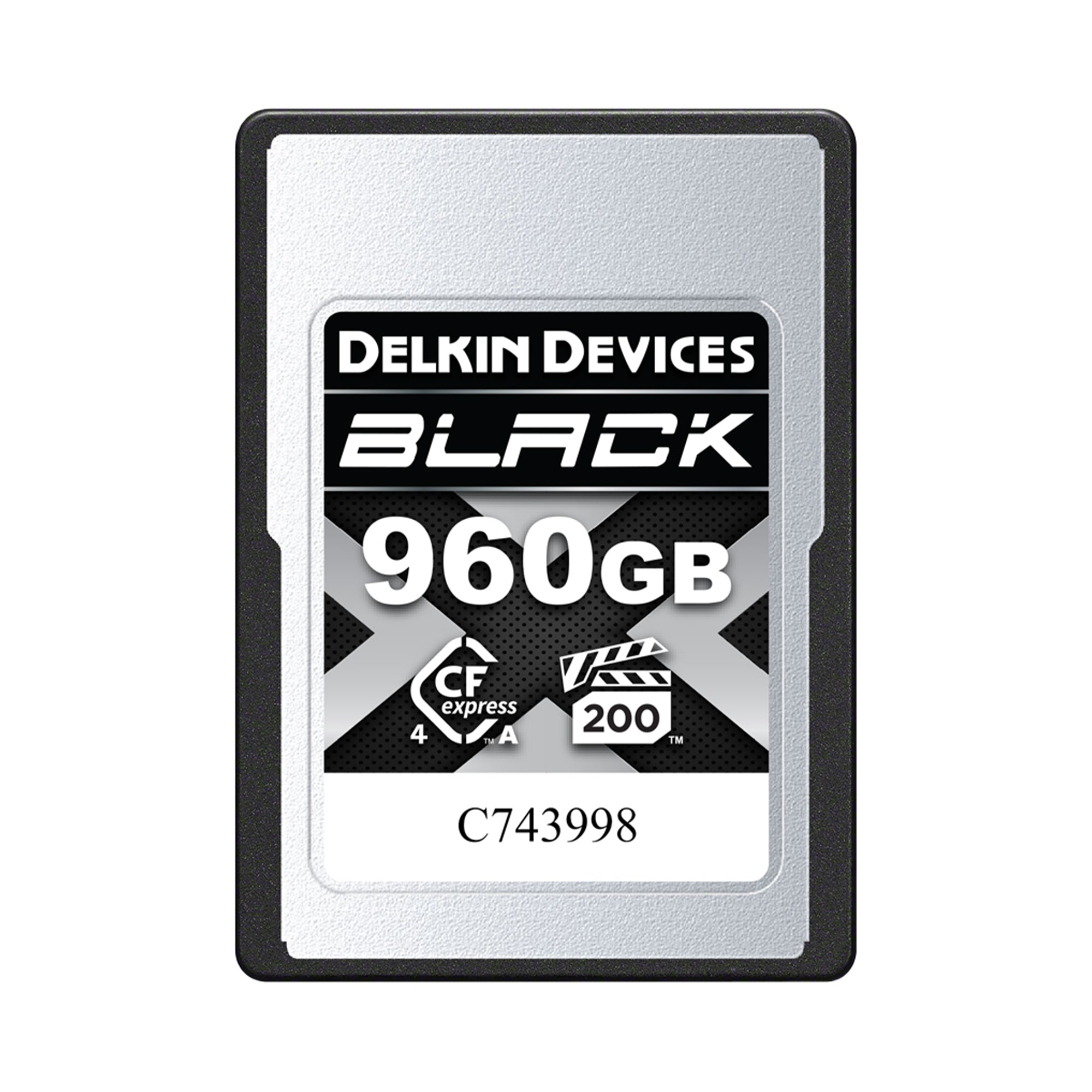 Delkin Devices 960GB BLACK CFexpress Type A 4.0 VPG200 Memory Card - High-Speed Performance for 4K/8K Video, Photography & Professional Cameras