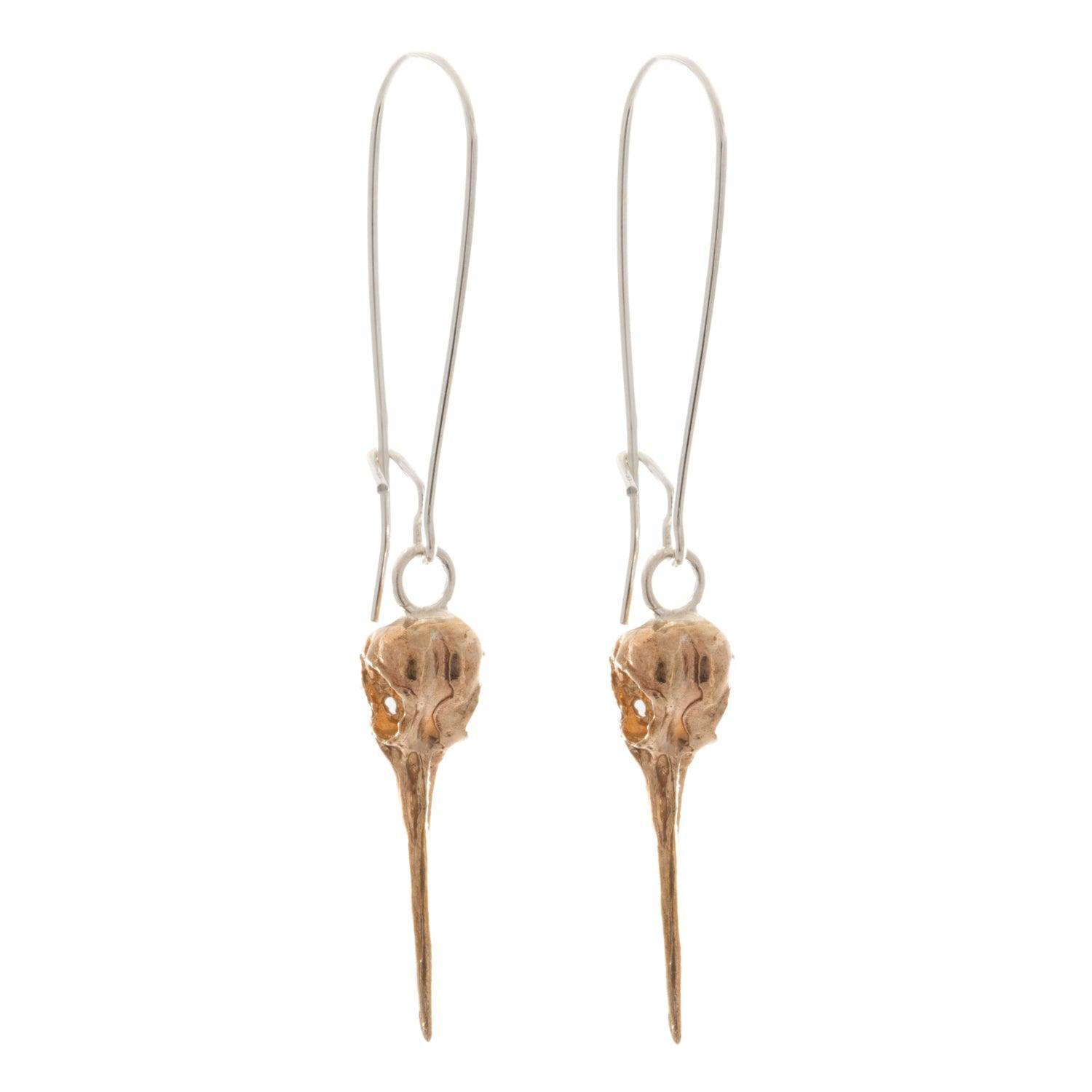 Hummingbird Skull Earrings - Gothic Boho Jewelry for Women, Unique Handmade Bird Skull Studs - Perfect for Halloween, Punk Fashion & Dark Aesthetic Outfits