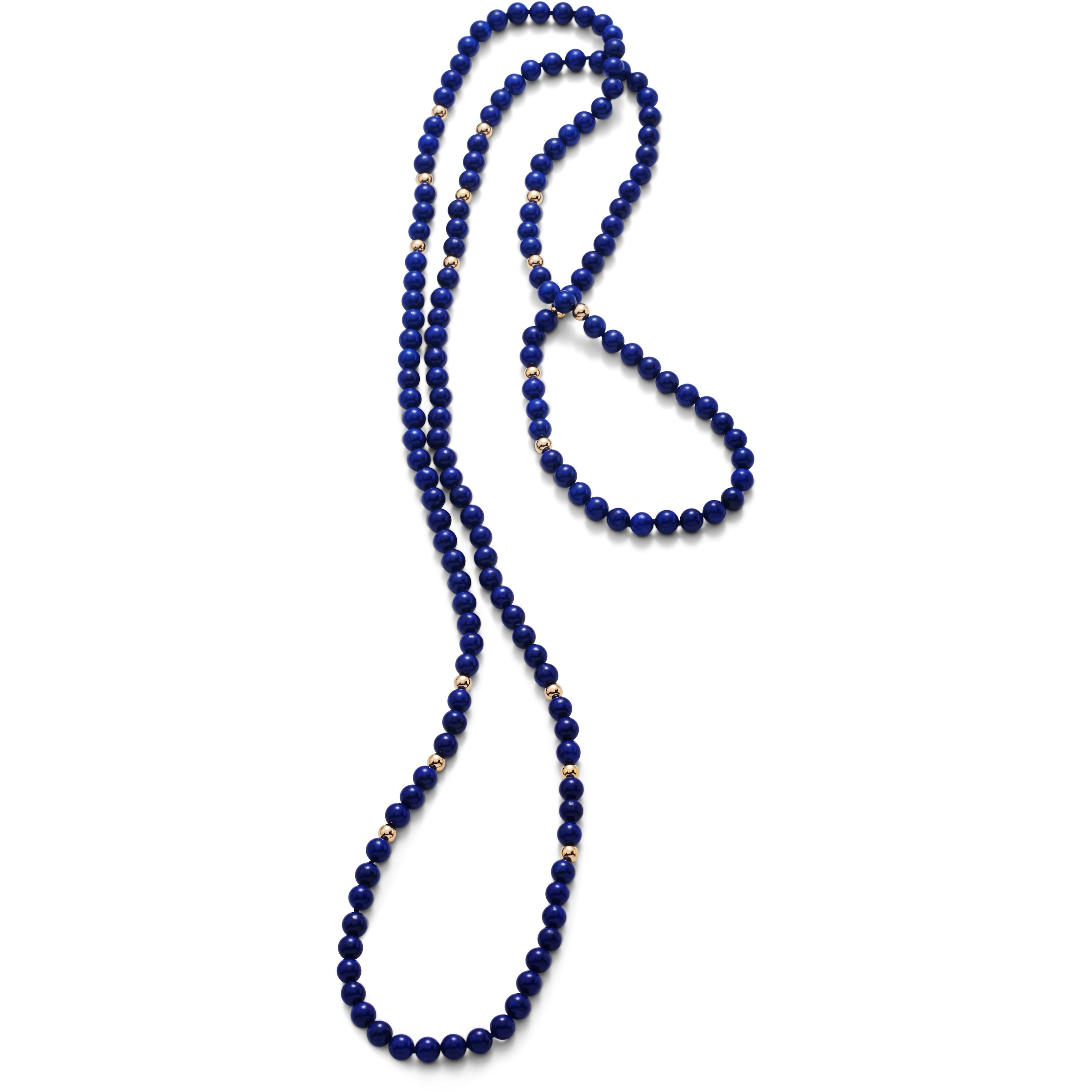Lapis & Gold Rope Necklace for Women - Elegant 14K Gold Plated Beaded Choker with Lapis Lazuli Gemstone | Perfect for Weddings, Date Nights & Special Occasions