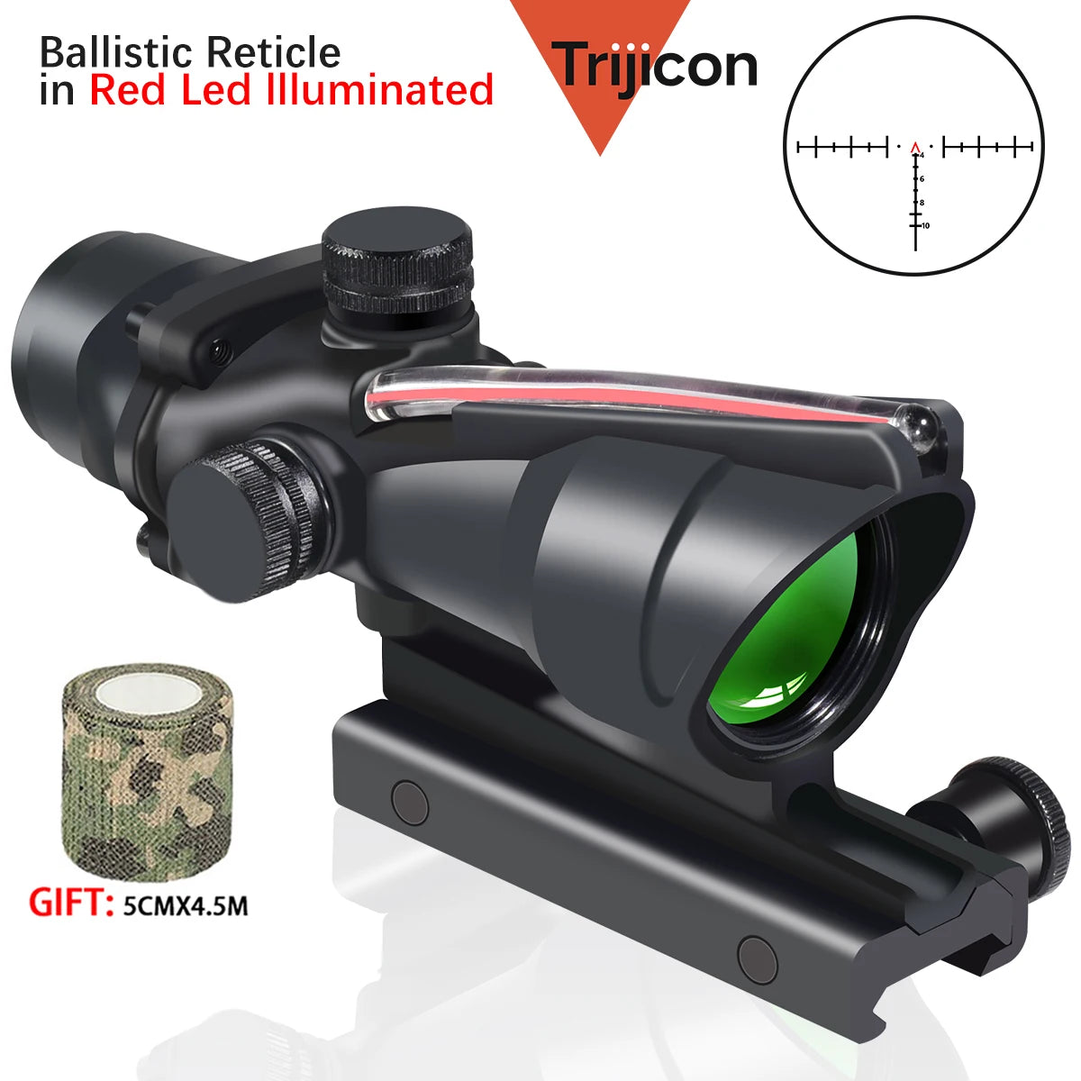 Trijicon ACOG 4X32 Rifle Scope with RMR - Fiber Optic Red/Green Dot Illumination, Etched Reticle - Perfect for Hunting, Tactical Shooting & Outdoor Adventures