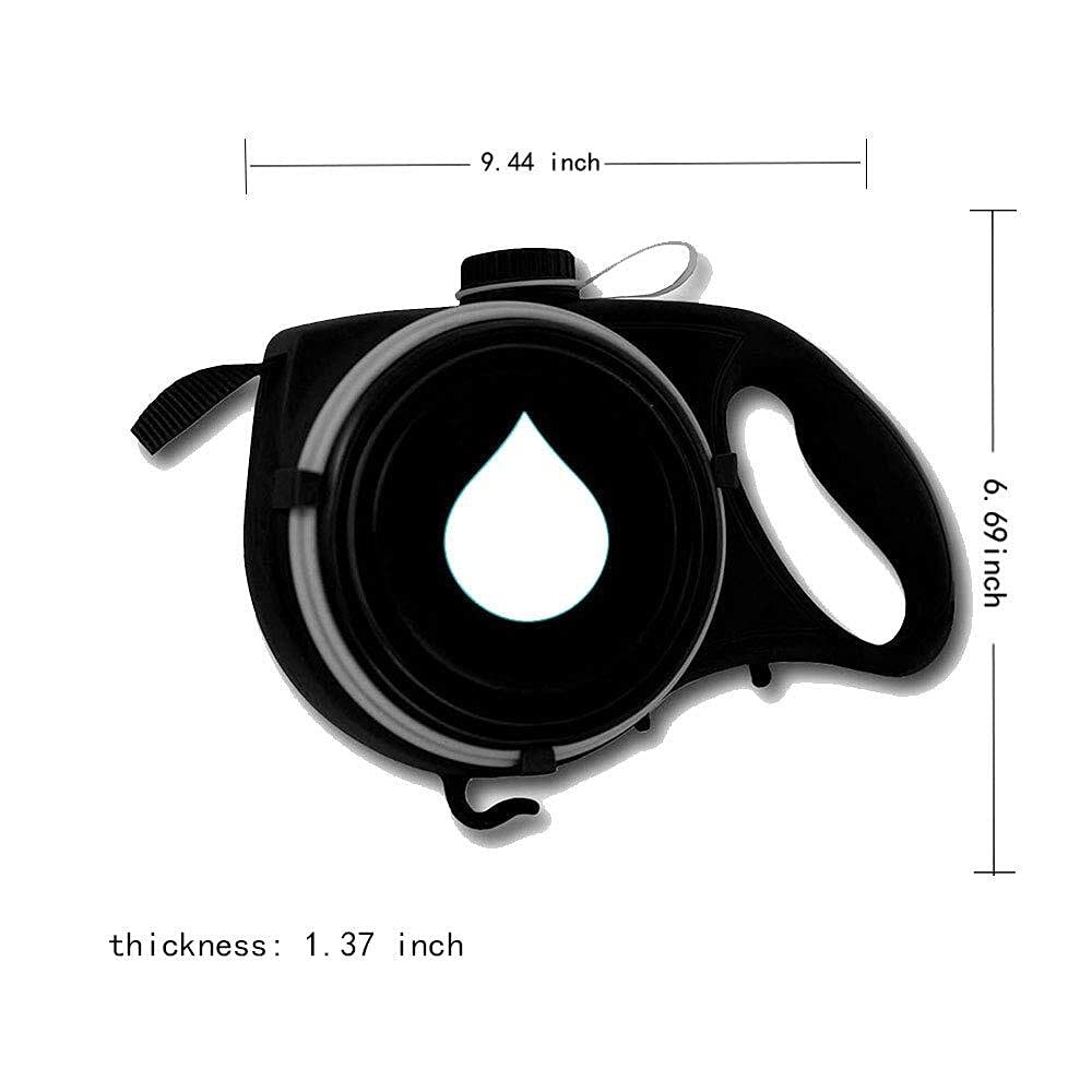Retractable Dog Leash with Built-in Water Bottle & Collapsible Bowl - 1.2M Heavy Duty Tangle-Free Lead for Small & Medium Dogs | Includes Poop Bag Dispenser (Black) | Perfect for Walking, Hiking & Outdoor Adventures