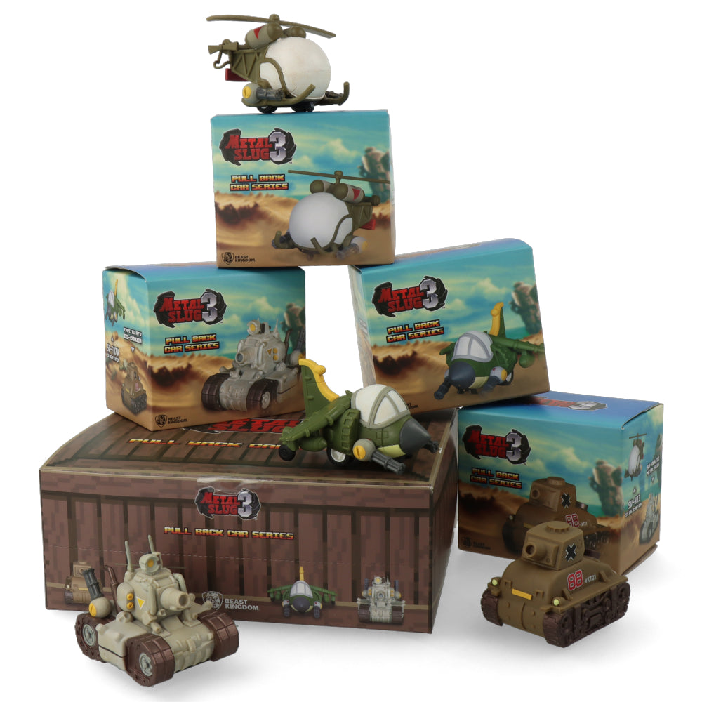 Metal Slug 3 Pull Back Cars - 4 Piece Friction Toy Car Set for Kids | Retro Arcade Game Collectibles | Perfect for Playtime & Display