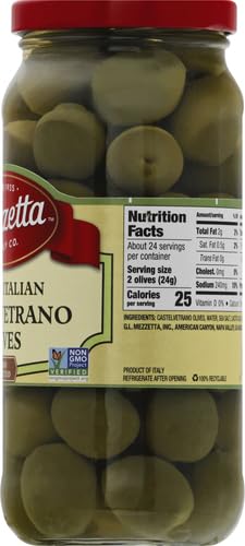 Mezzetta Whole Castelvetrano Italian Green Olives, 10 oz Jar | Premium Imported Sicilian Olives | Perfect for Charcuterie Boards, Salads & Cocktails