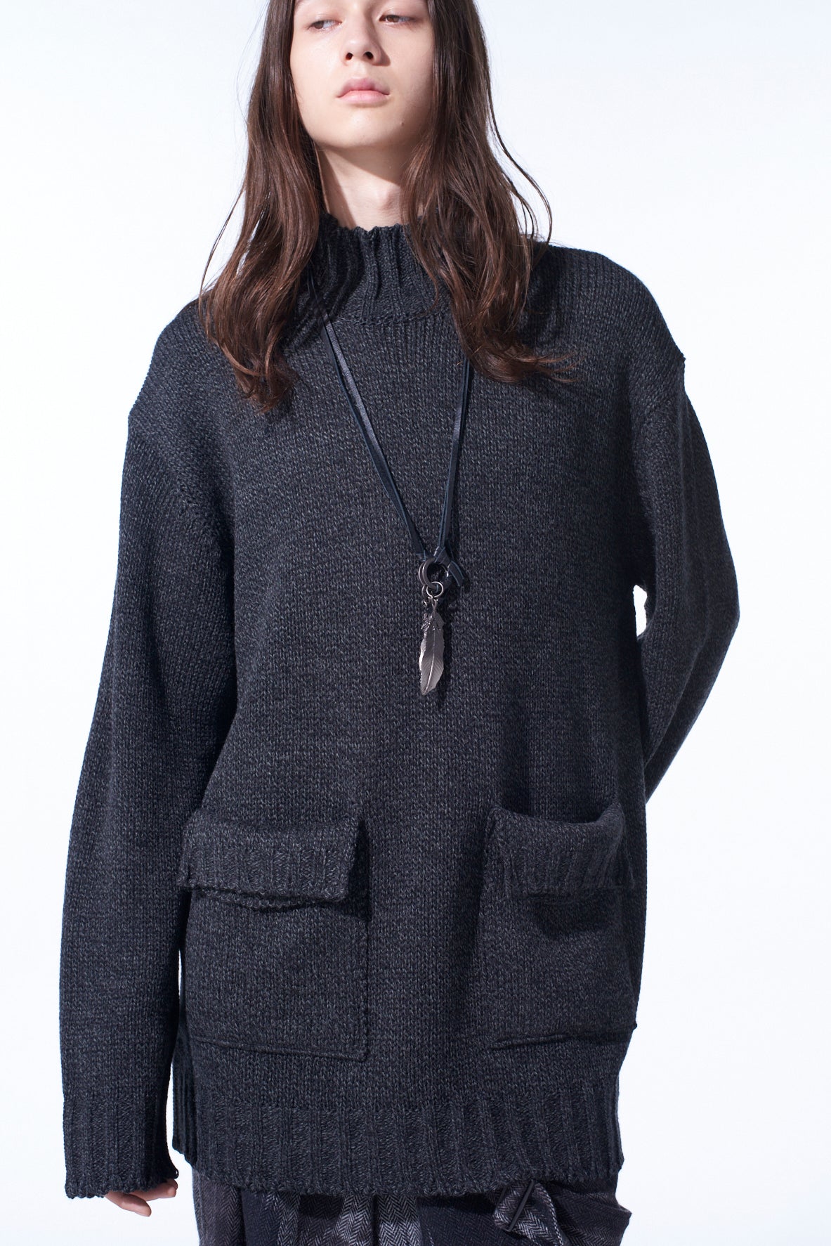 Bulky Wool High Neck Knit Sweater with Big Pockets - Cozy Winter Pullover for Women | Perfect for Cold Weather & Casual Outings