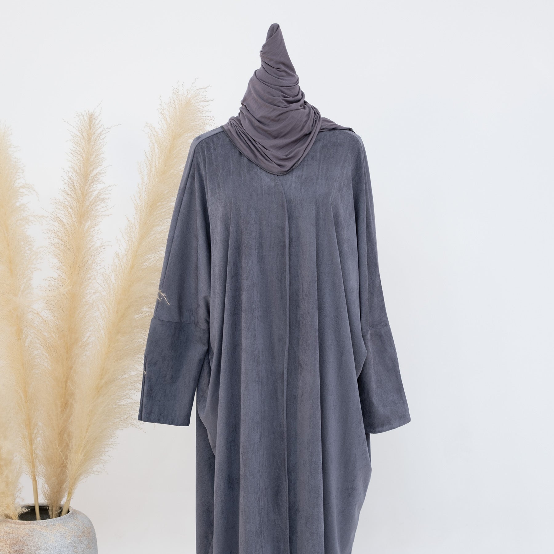 Ellie Suede Cold Weather Duster Coat for Women - Warm Winter Long Trench Coat, Gray - Perfect for Office, Travel & Outdoor Activities