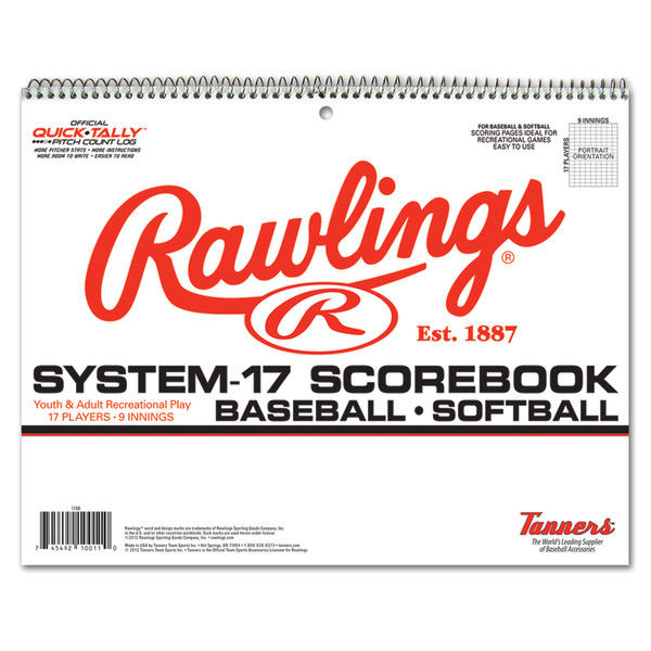 Rawlings System 17 Baseball Softball Scorebook - Official Game Tracking Notebook for Coaches & Players - Perfect for Little League, High School & Tournament Games