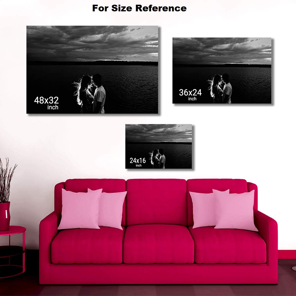 Custom Couple Canvas Wall Art - Personalized Anniversary & Valentine's Day Gift with Names & Date (36
