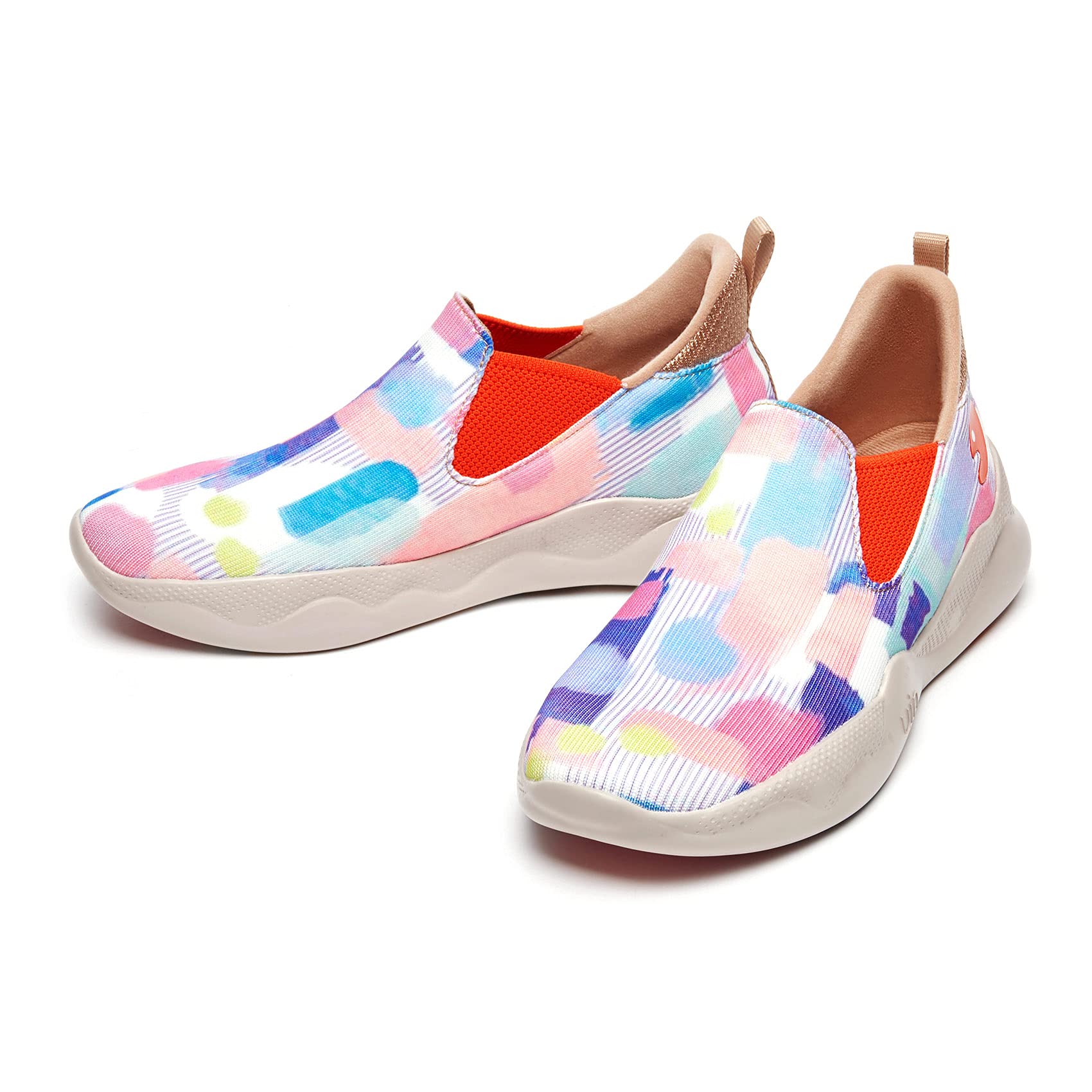 UIN Women's Fashion Sneakers - Lightweight Walking Shoes for Women, Slip On Casual Shoes with Artistic Paint Design, Comfortable Athletic Travel Shoes for Walking, Running, Gym & Daily Wear