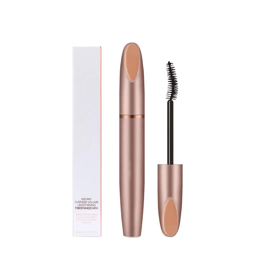 Waterproof Black Mascara - Long Lasting Silk Fiber Lash Mascara for Lengthening & Volumizing - Smudge Proof & Water Resistant - Perfect for Swimming, Workouts & All-Day Wear