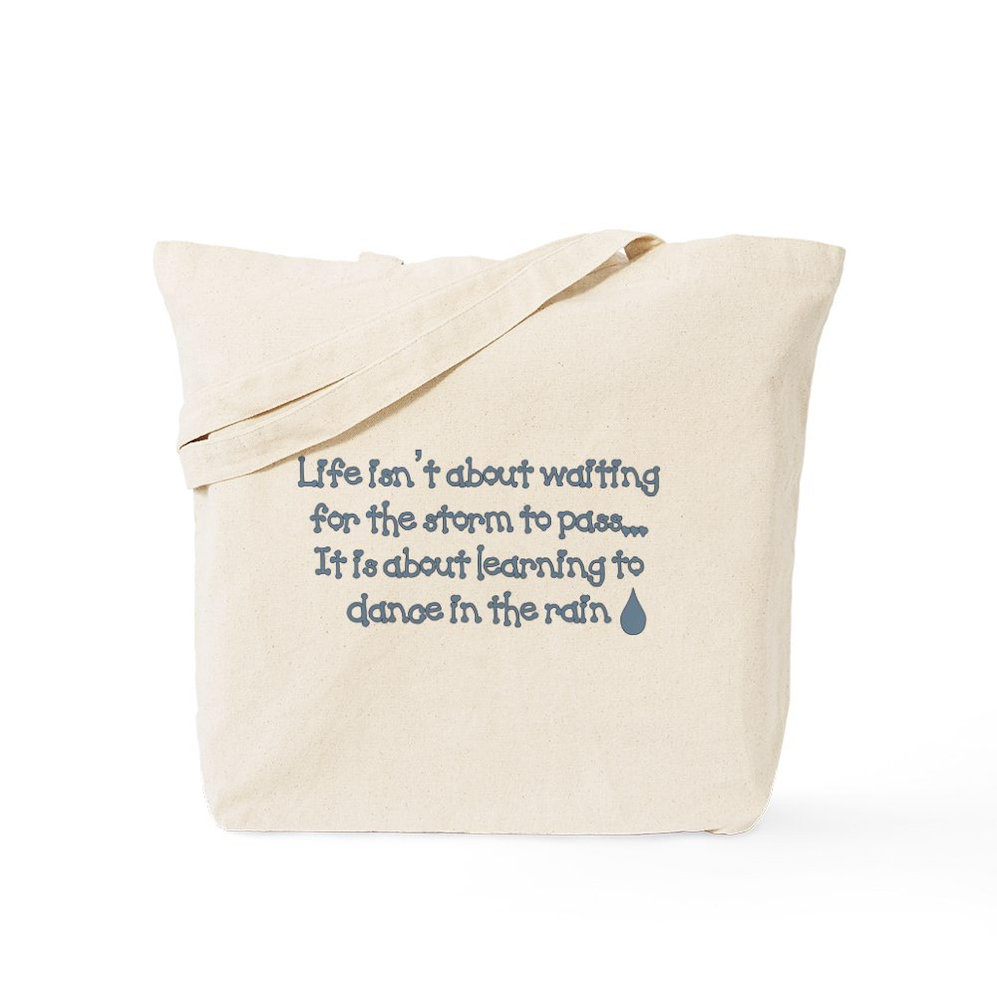 Dance In The Rain Tote Bag - Natural Canvas Reusable Shopping Bag for Women & Men - Eco-Friendly Grocery Tote for Beach, Work, Gym & Daily Use