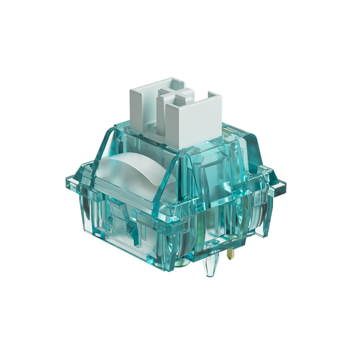 Akko Creamy Cyan 5 Pin Clicky Mechanical Switches with LED Diffuser - 45pcs Pack for Gaming Keyboard & Typing Enthusiasts
