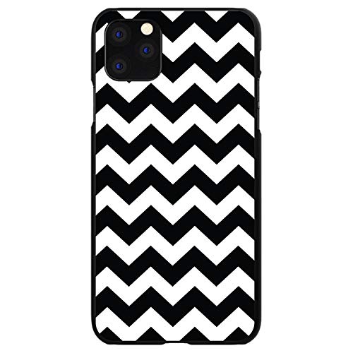 Black & White Chevron Stripes On Black Case