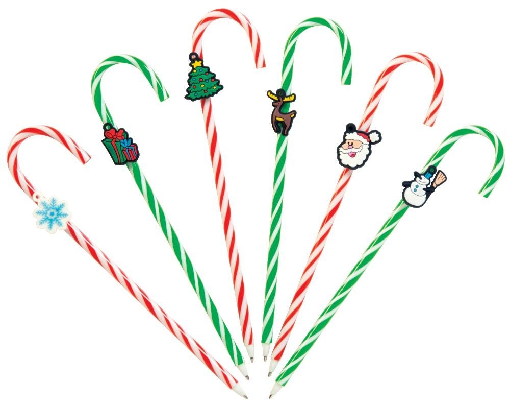 Raymond Geddes Christmas Candy Cane Ballpoint Pens - 24 Pack Bulk Holiday Writing Pens for Office, School & Gift Giving - Festive Red & White Striped Pens for Christmas Party Favors, Stocking Stuffers & Secret Santa Gifts