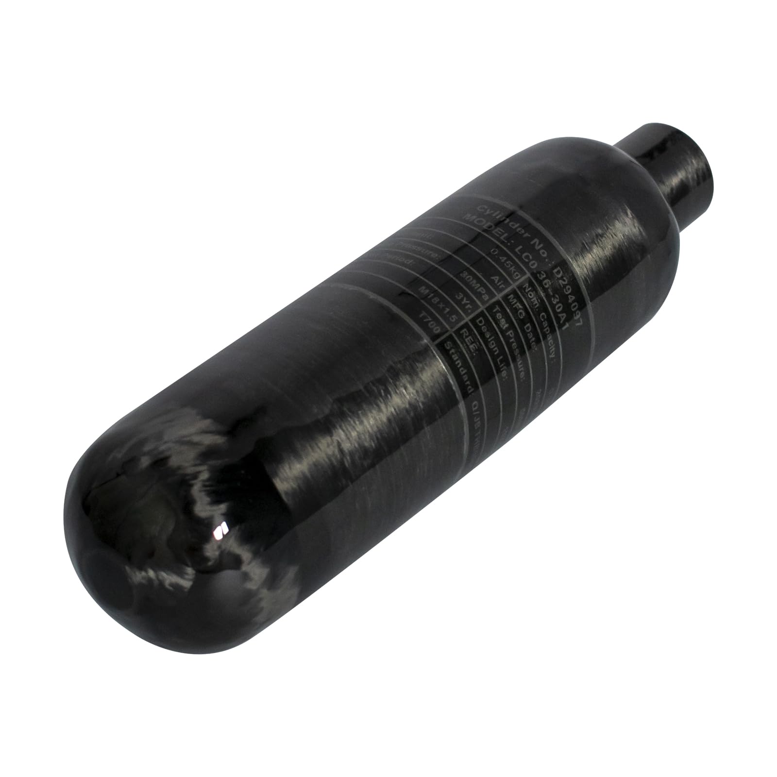 TUXING 4500psi Carbon Fiber HPA Paintball Tank - 0.36L/360CC/21Cu in High Pressure Air System for PCP, Paintball, Scuba & SCBA - Lightweight & Durable for Outdoor Sports, Airsoft & Diving Adventures