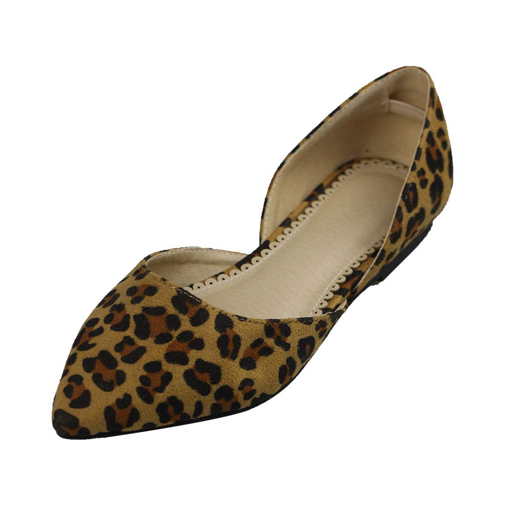 Women's Pointed Toe Ankle Wrap D'Orsay Flats - Slip On Loafers & Casual Ballet Shoes for Work, Office & Everyday Wear